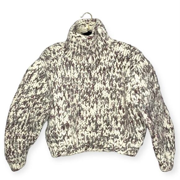 IRO chunky knit heavy 100% highland wool turtle neck sweater women’s size XS - Picture 1 of 7